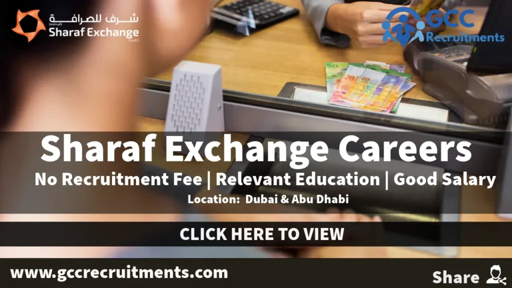 Sharaf Exchange Careers in Dubai 2024: Multiple Job Openings UAE