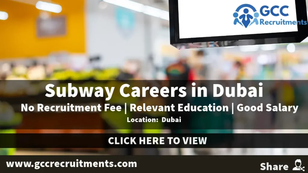 Subway Restaurant Careers in Dubai: New Job Openings UAE