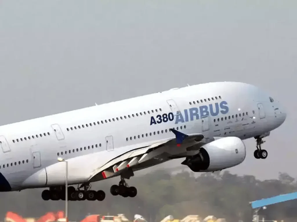 Airbus aircraft tacking off from airport runway